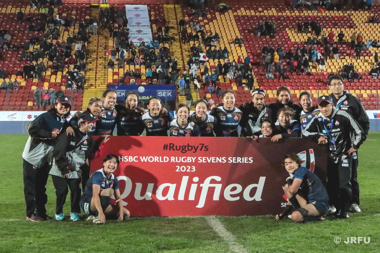 ワールドラグビー・セブンズチャレンジャーシリーズ2022チリ大会を制した女子7人制日本代表（C）JRFU