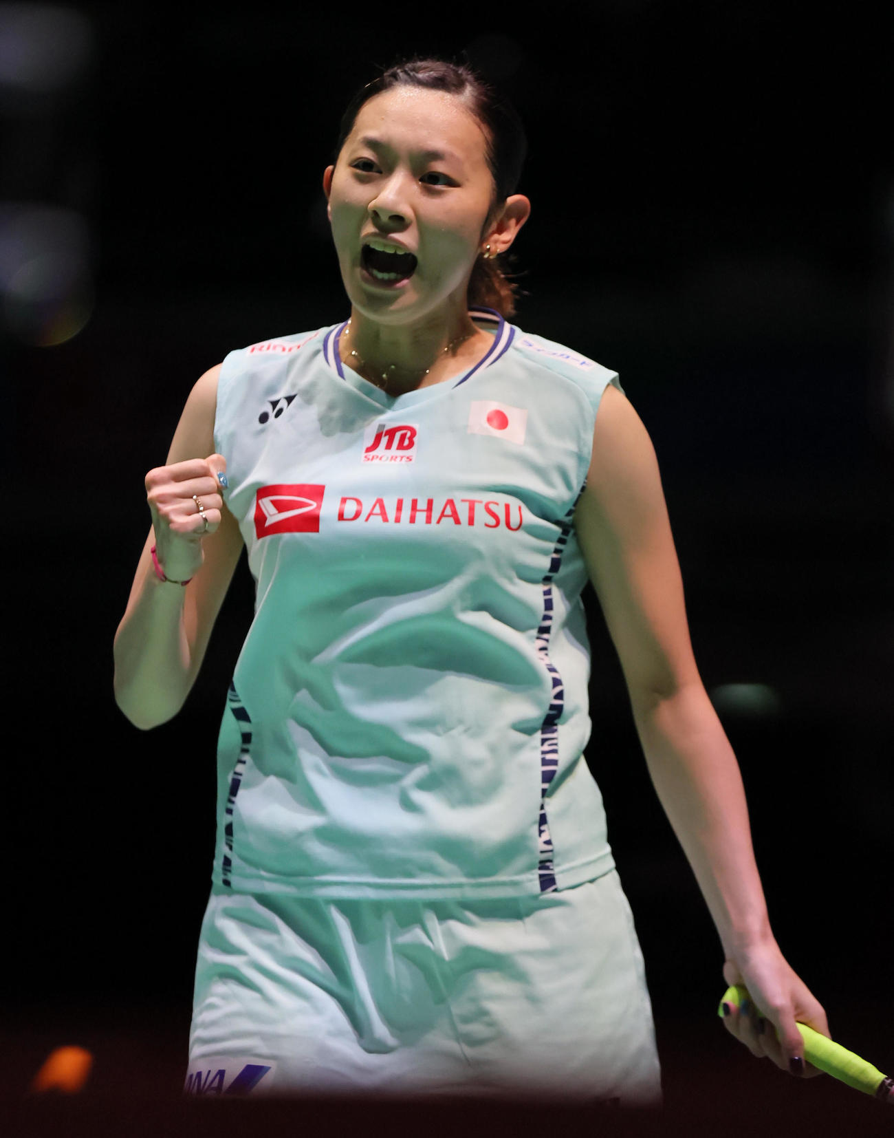 女子シングルス2回戦を突破した高橋沙也加（代表撮影）
