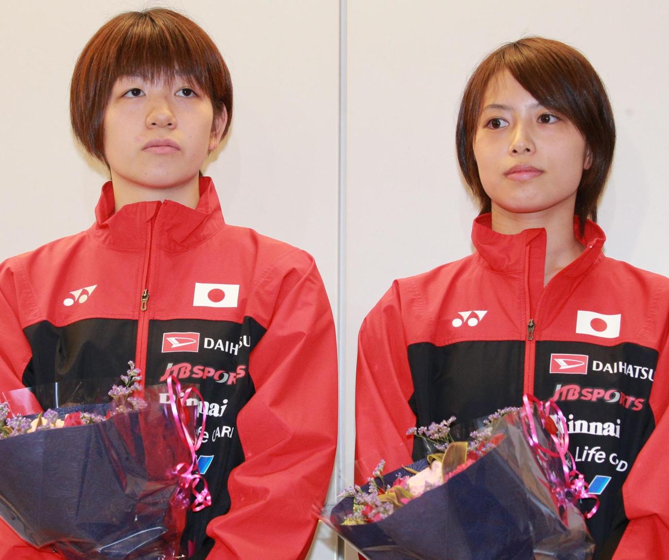 福島由紀（右）と広田彩花（2018年4月30日撮影）