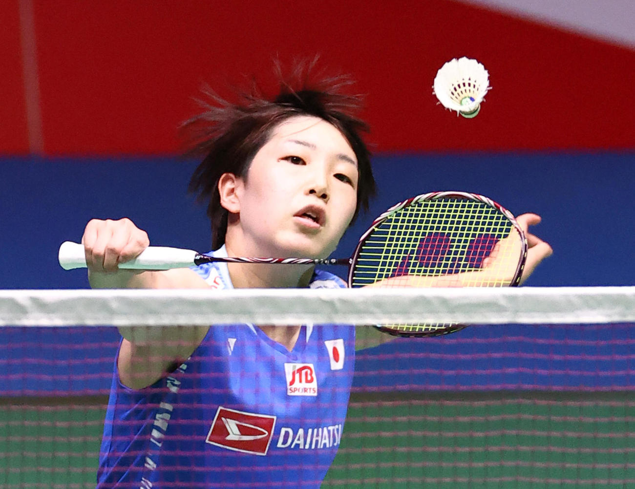 女子シングルス3回戦でプレーする山口茜（代表撮影）
