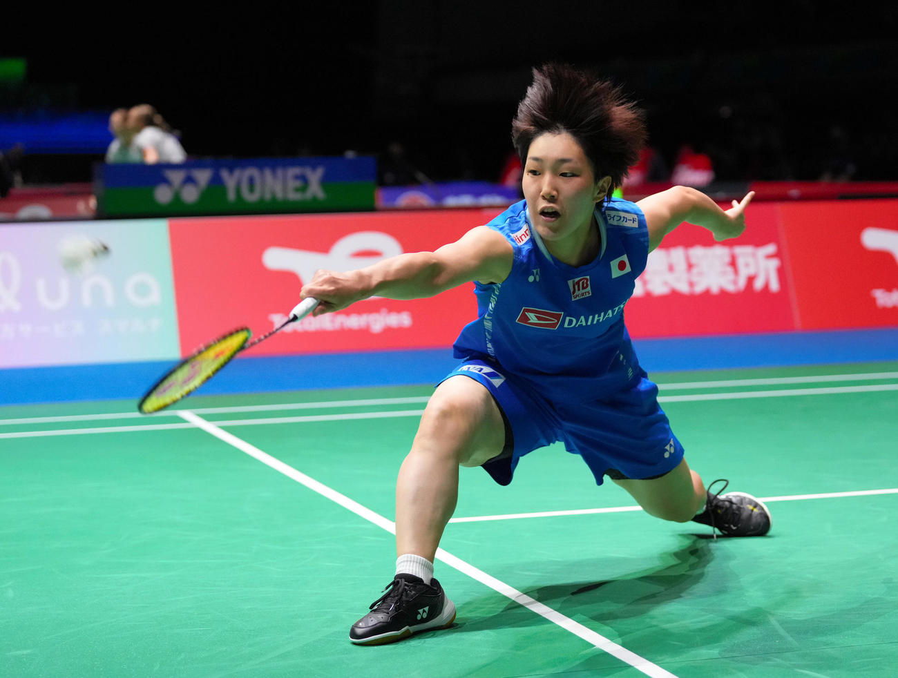 女子シングルス3回戦でプレーする山口茜（代表撮影）