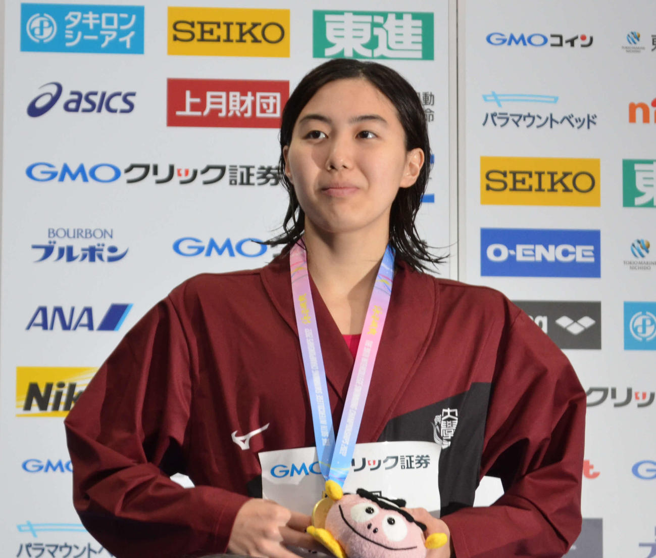 女子200メートル個人メドレーで2連覇した松本信歩（撮影・吉池彰）