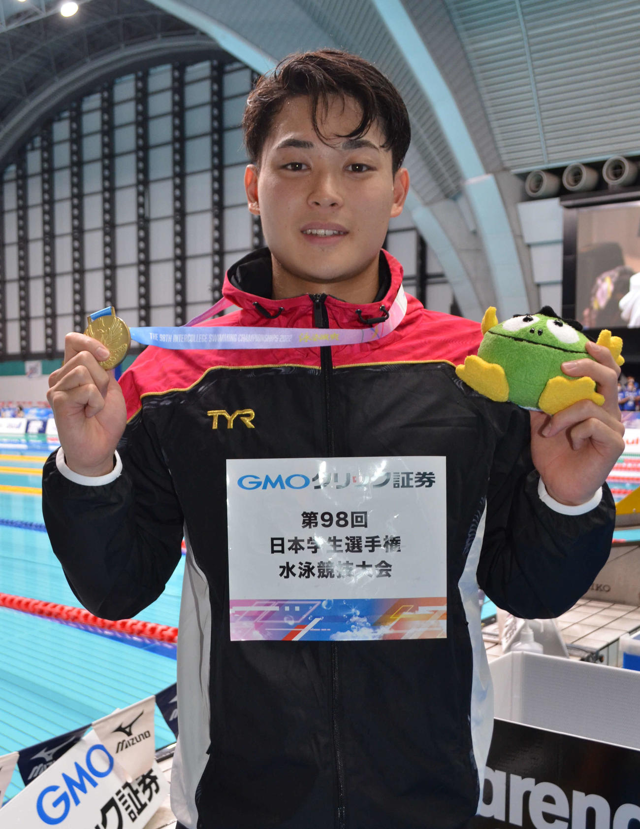 男子200メートル個人メドレーで初優勝した小方颯（撮影・吉池彰）