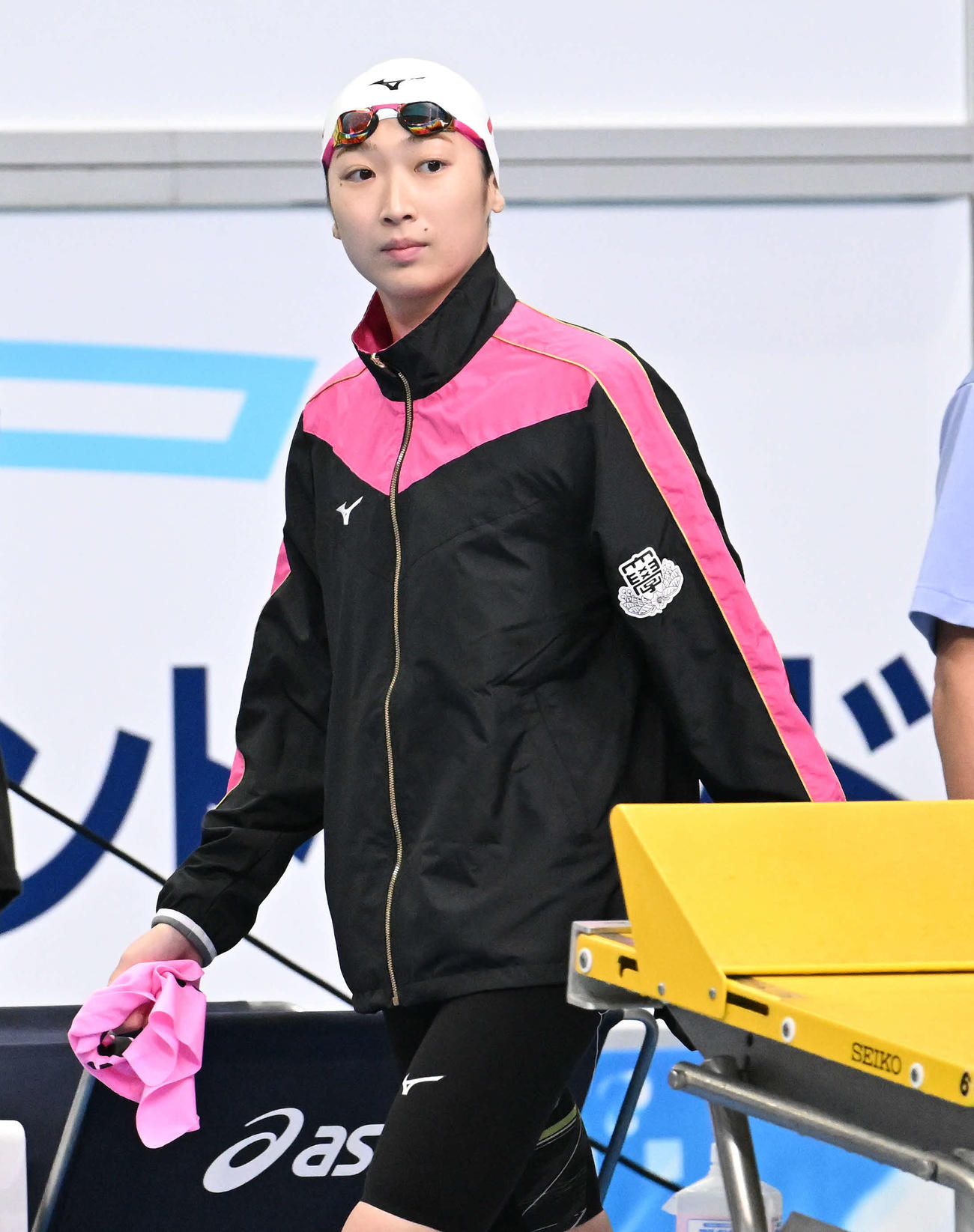 女子100メートル自由形予選に臨む池江（撮影・滝沢徹郎）