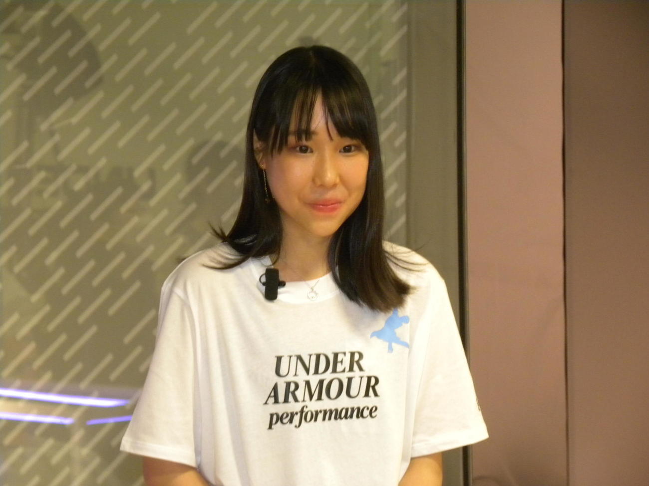 アンダーアーマーが企画したファンミーティングで笑顔を見せる三原舞依（撮影・松本航）