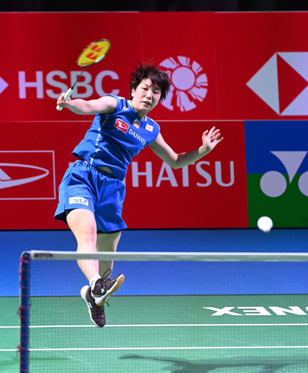 女子シングルス、何冰嬌を破った山口（撮影・前岡正明）