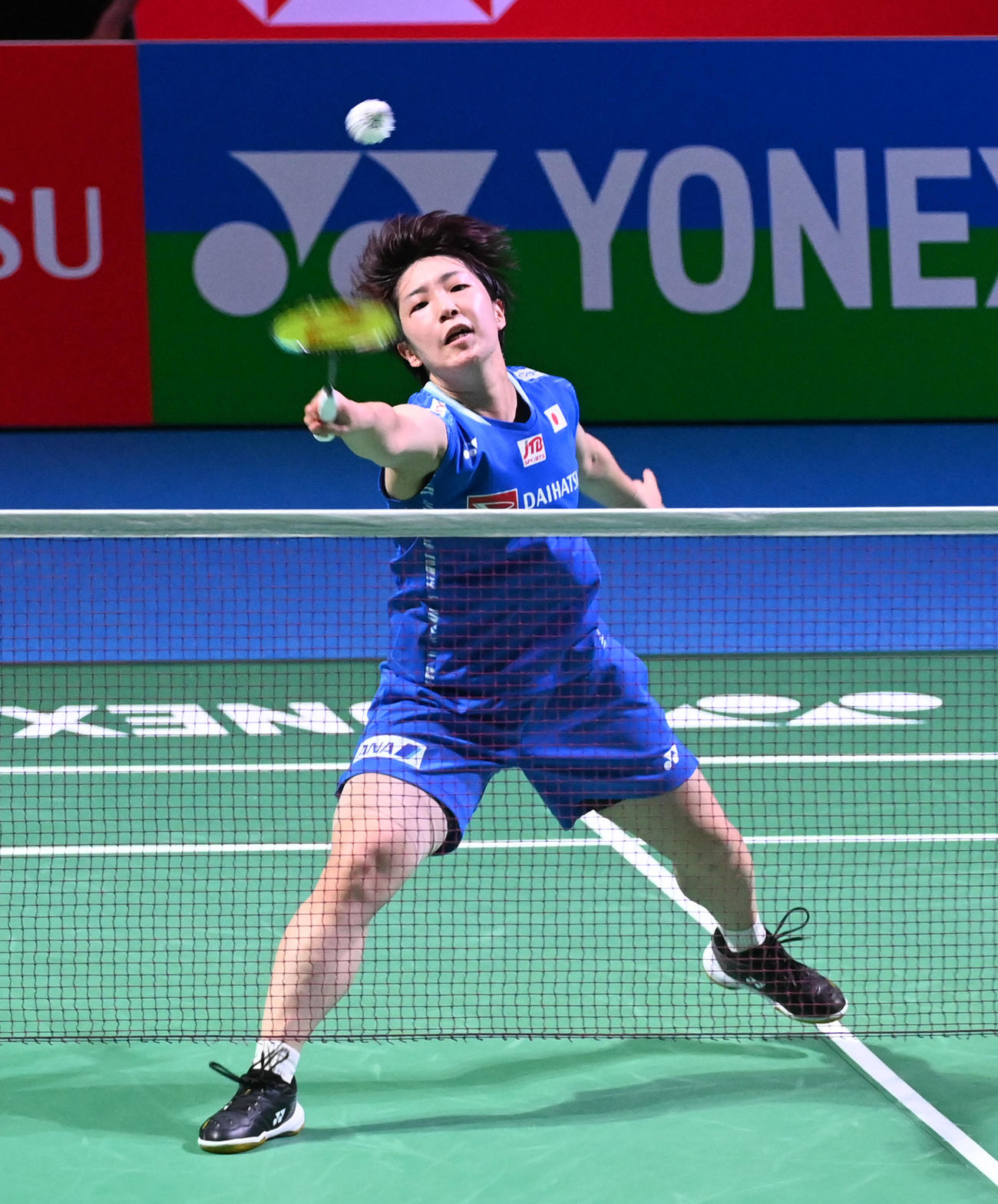 女子シングルス、ベスト4進出を決めた山口（撮影・前岡正明）