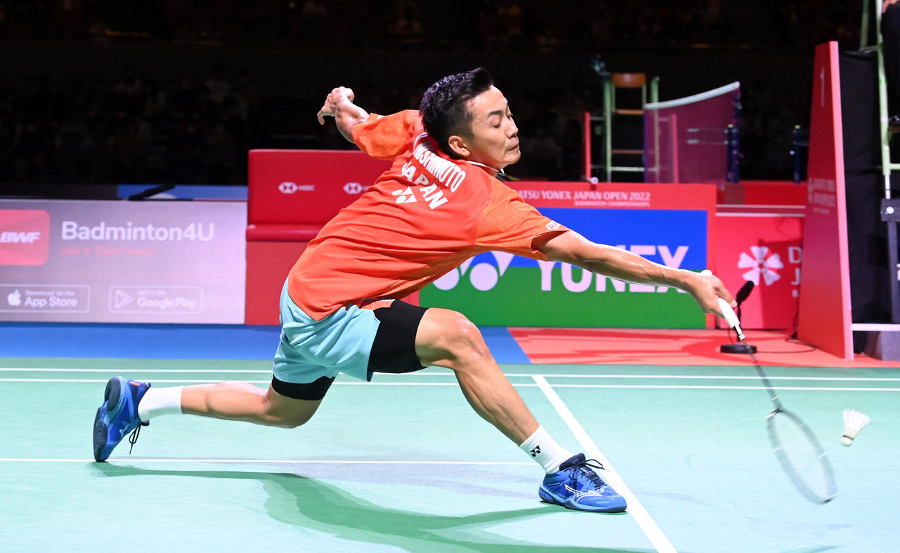 男子シングルス準決勝、アンダース・アントンセンを破った西本拳太（撮影・前岡正明）