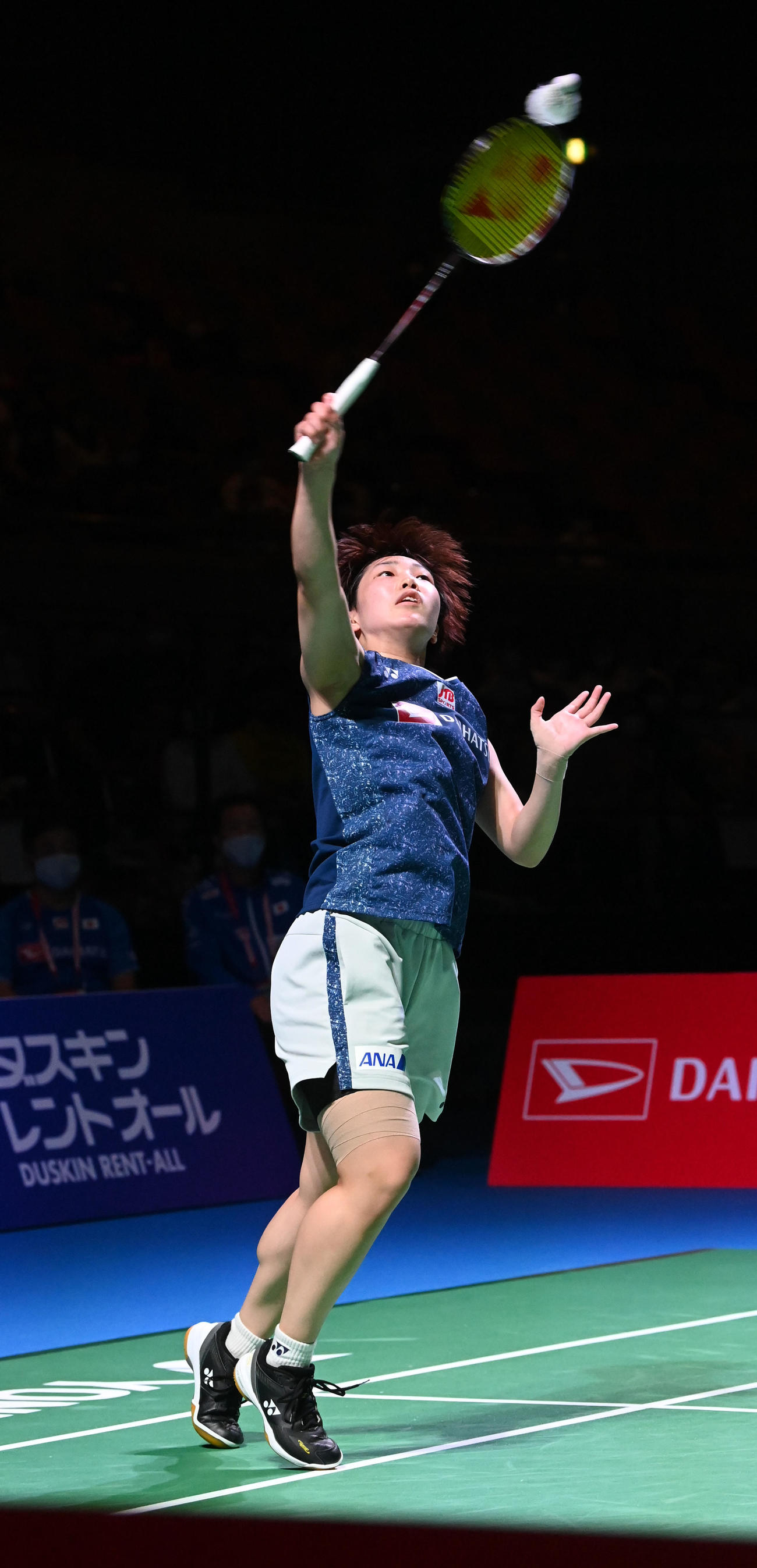 女子シングルス決勝、アン・セヨンを破り優勝した山口（撮影・前岡正明）