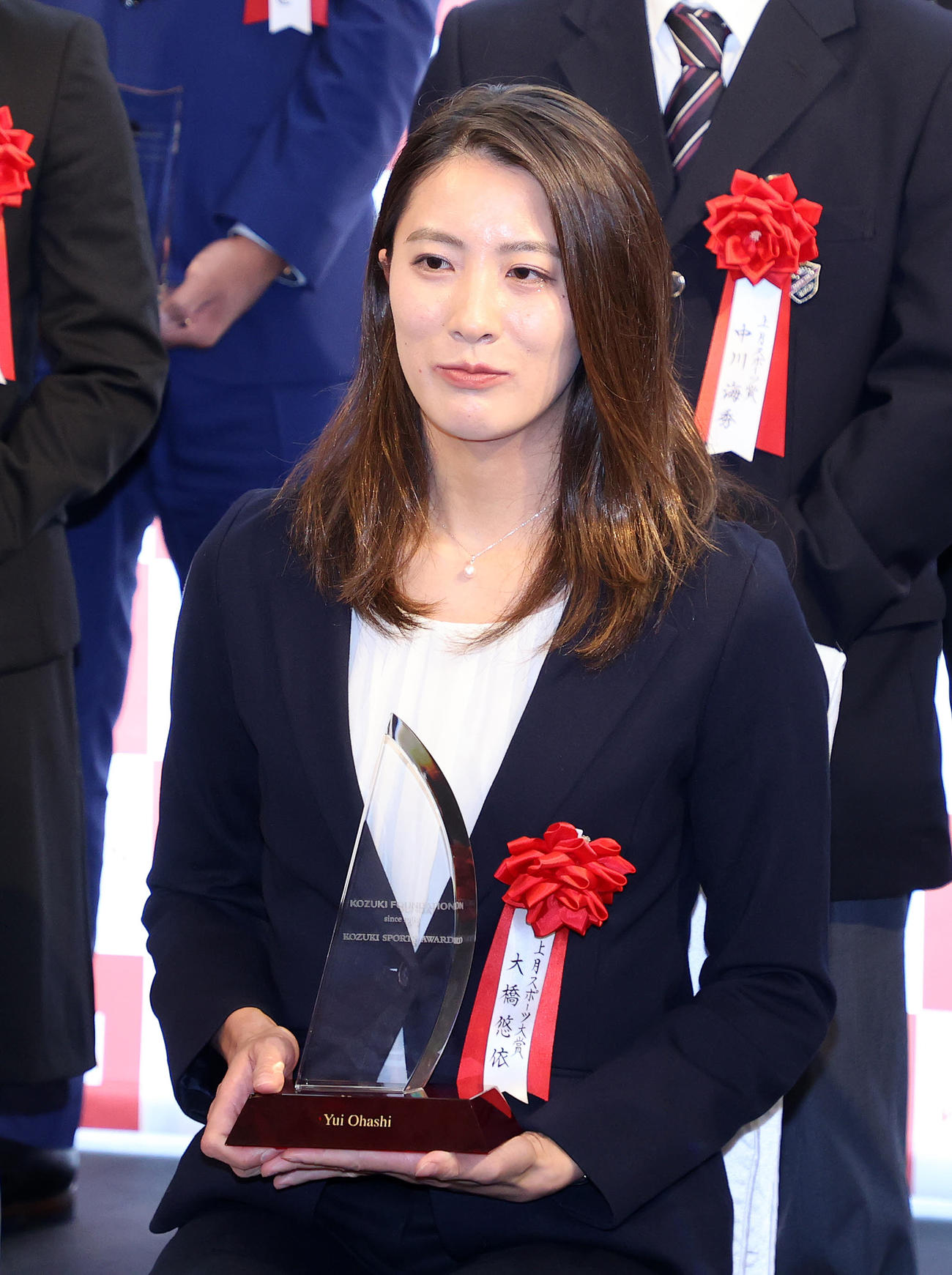 「上月スポーツ賞」を受賞した大橋悠依（撮影・鈴木正人）