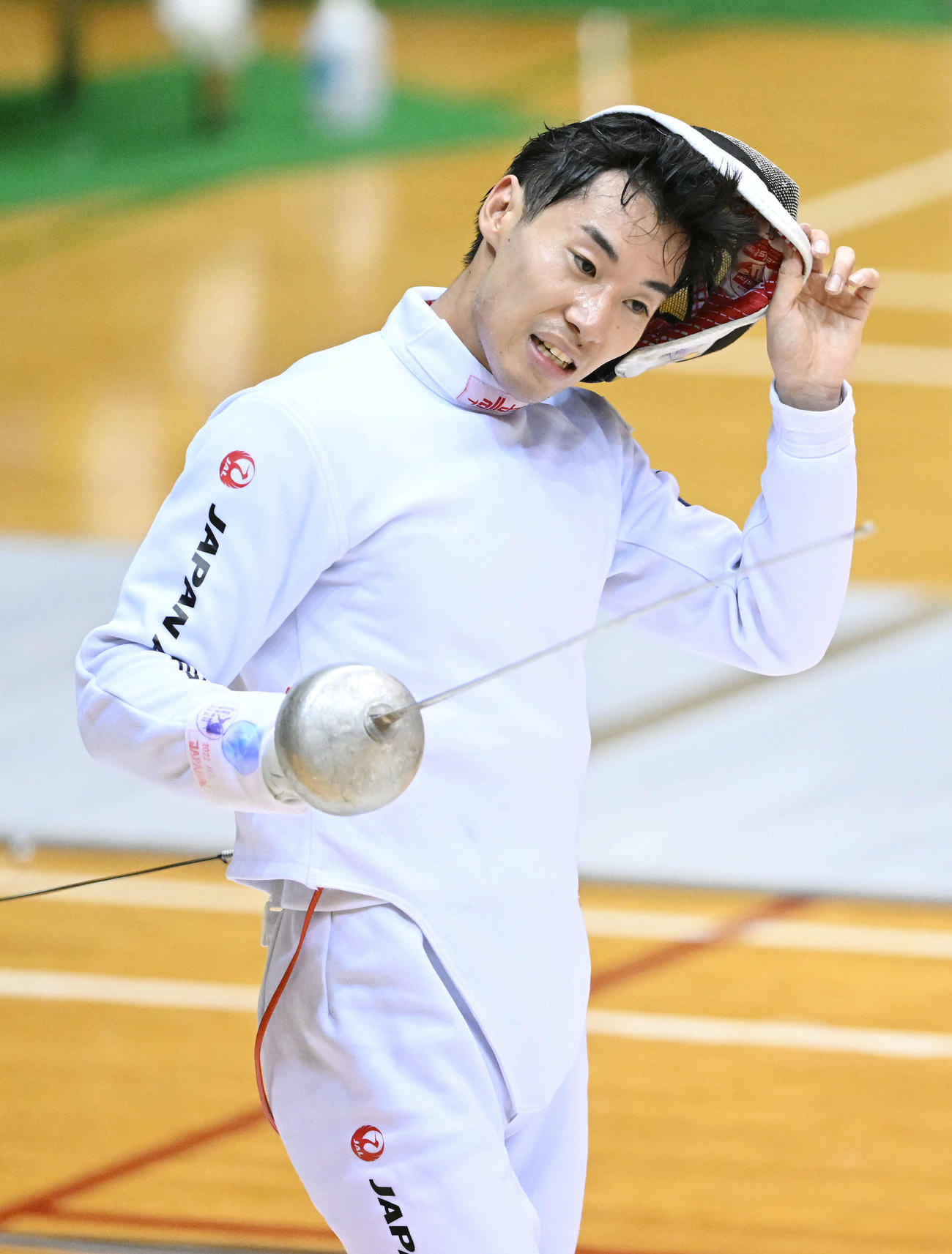 男子エペ決勝進出を決めた加納（撮影・滝沢徹郎）