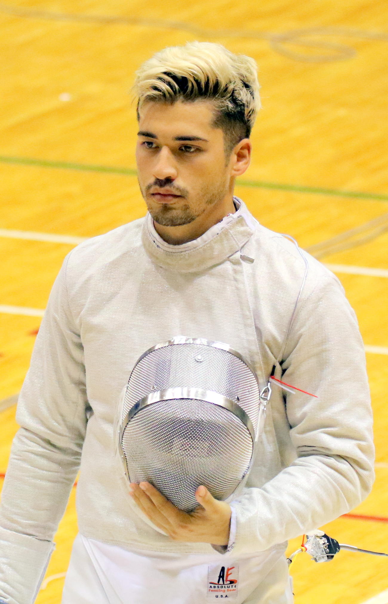 フェンシング全日本選手権　男子サーブルで決勝進出を決めたストリーツ海飛（撮影・木下淳）