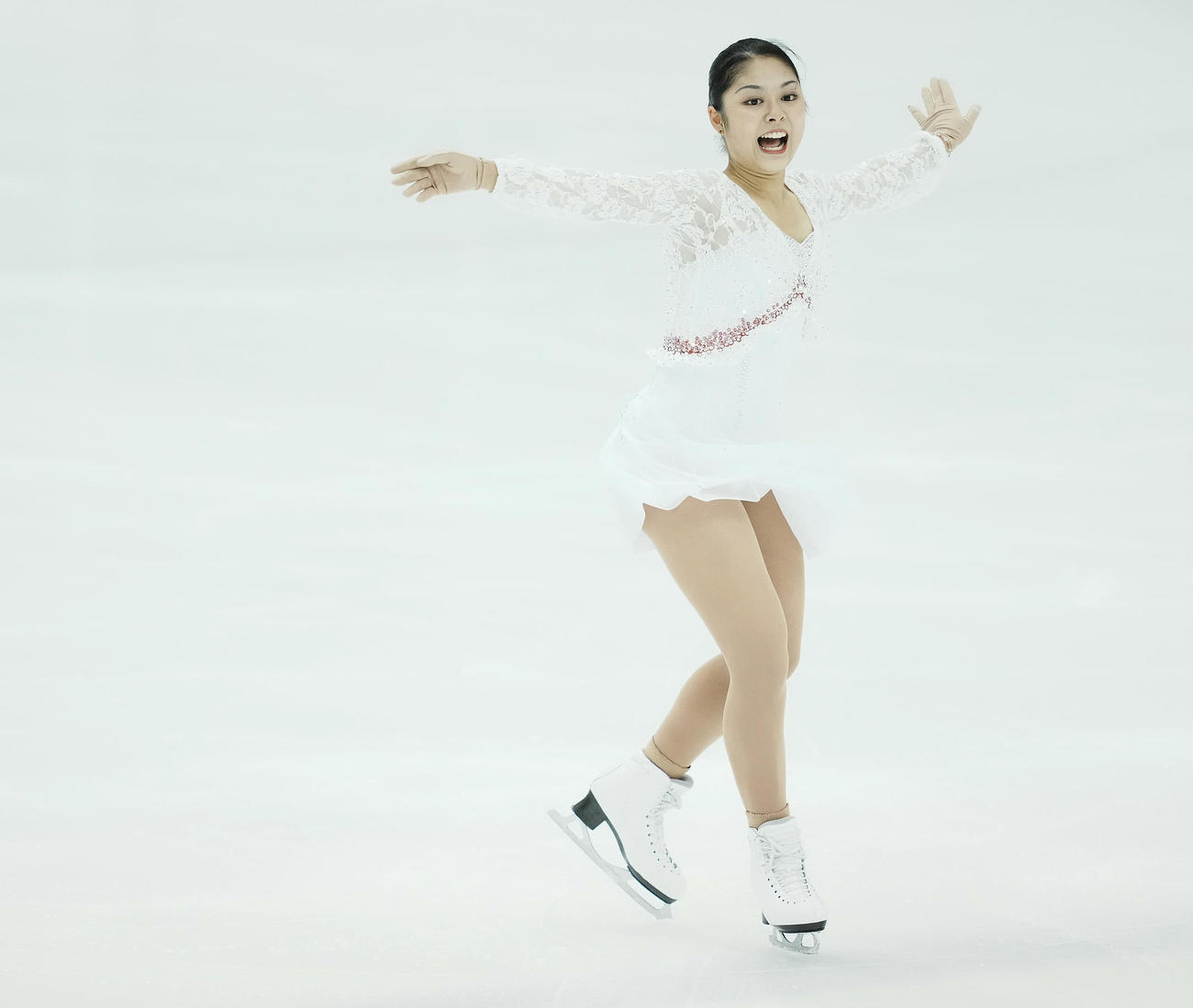 女子SPの演技をする竹内（撮影・垰建太）