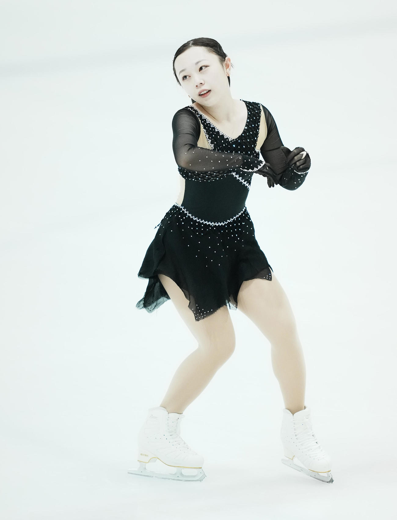 女子SPの演技をする松岡（撮影・垰建太）