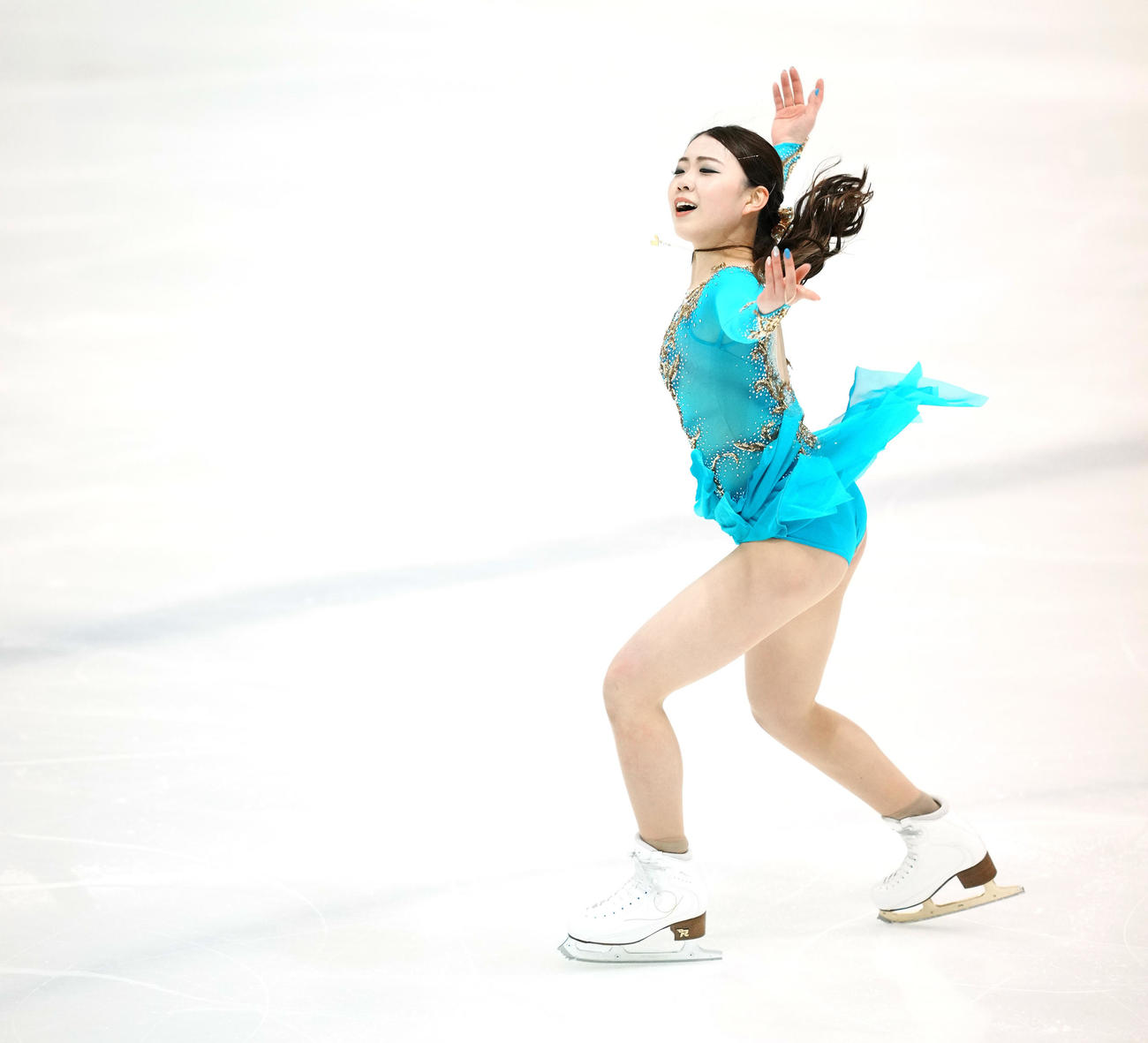 女子フリーの演技をする紀平（撮影・垰建太）