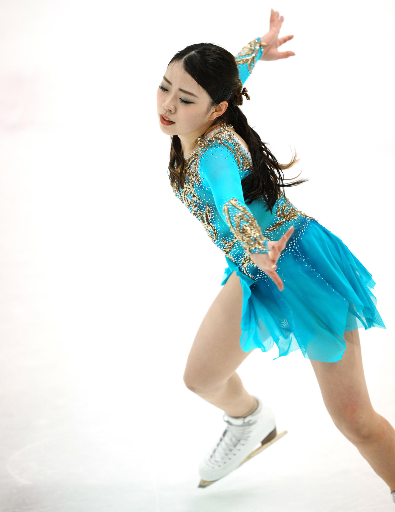女子フリーの演技をする紀平（撮影・垰建太）