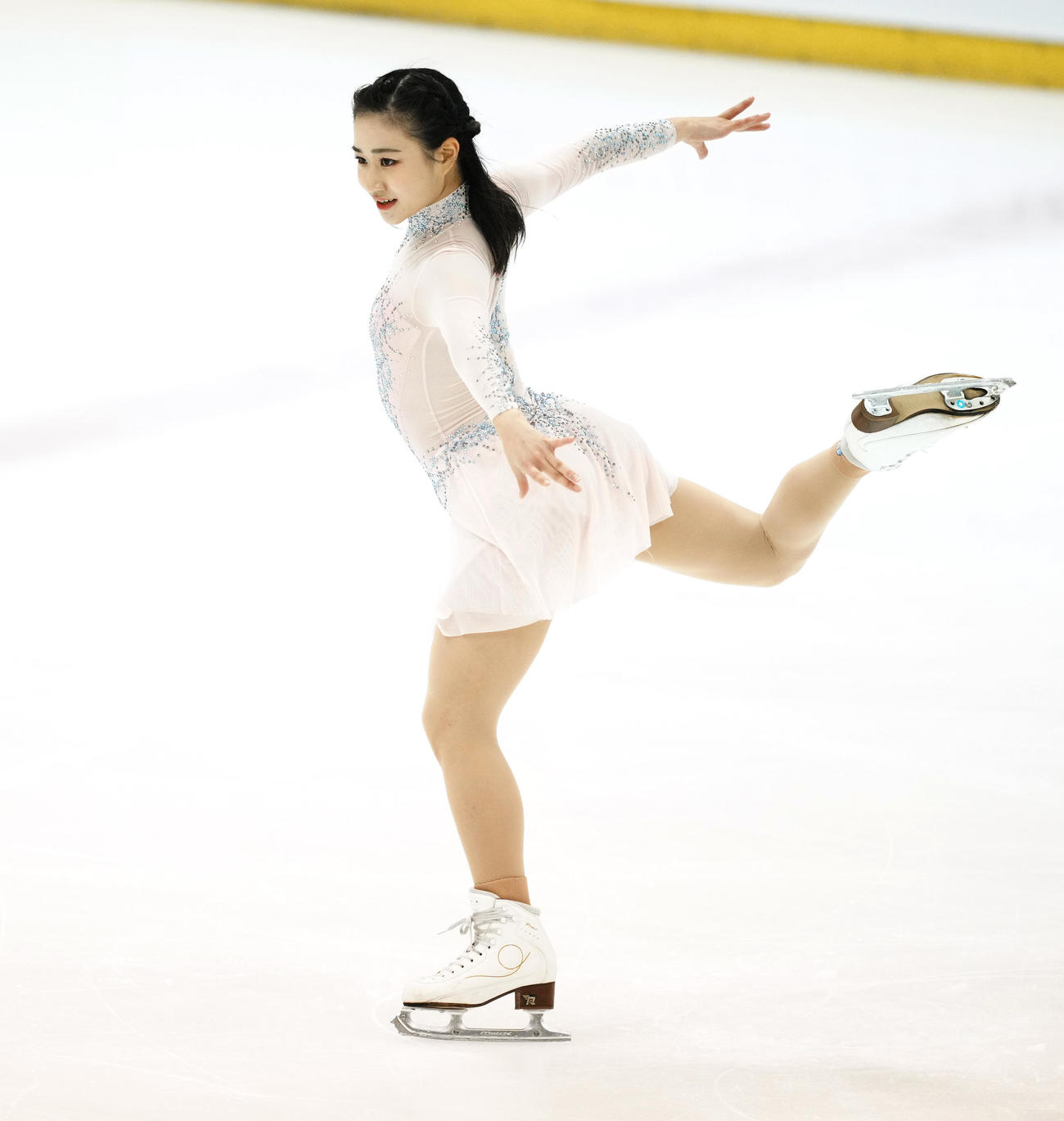 女子フリーの演技をする河辺（撮影・垰建太）