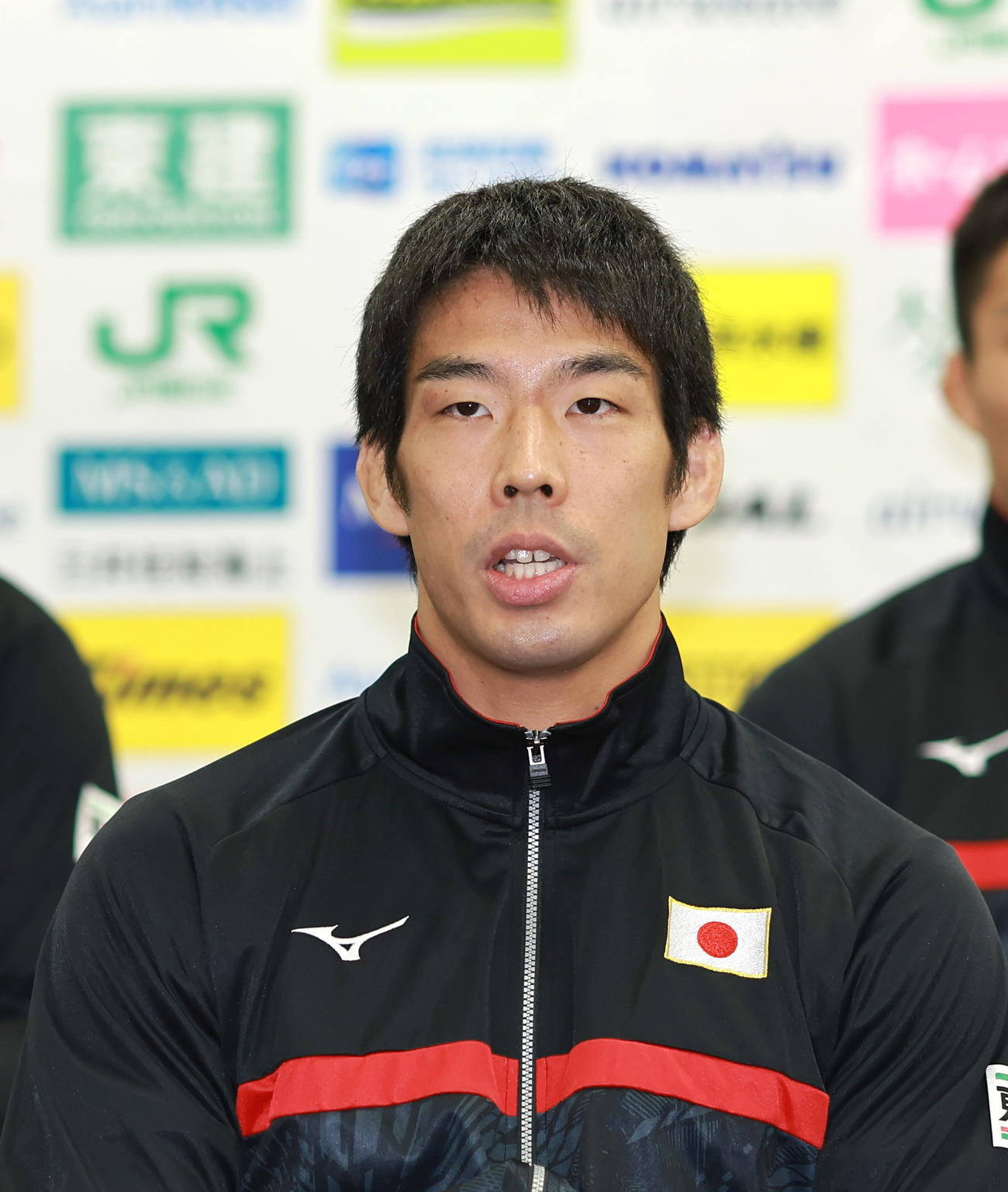 柔道全日本代表合宿記者会見　会見で意気込みを話す永瀬貴規（代表撮影）