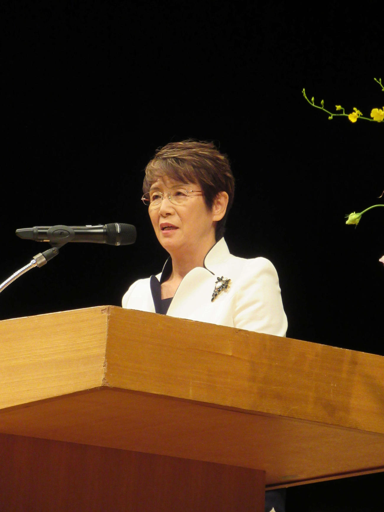アーティスティックスイミングの井村雅代コーチは、講演会を行った（撮影・益田一弘）
