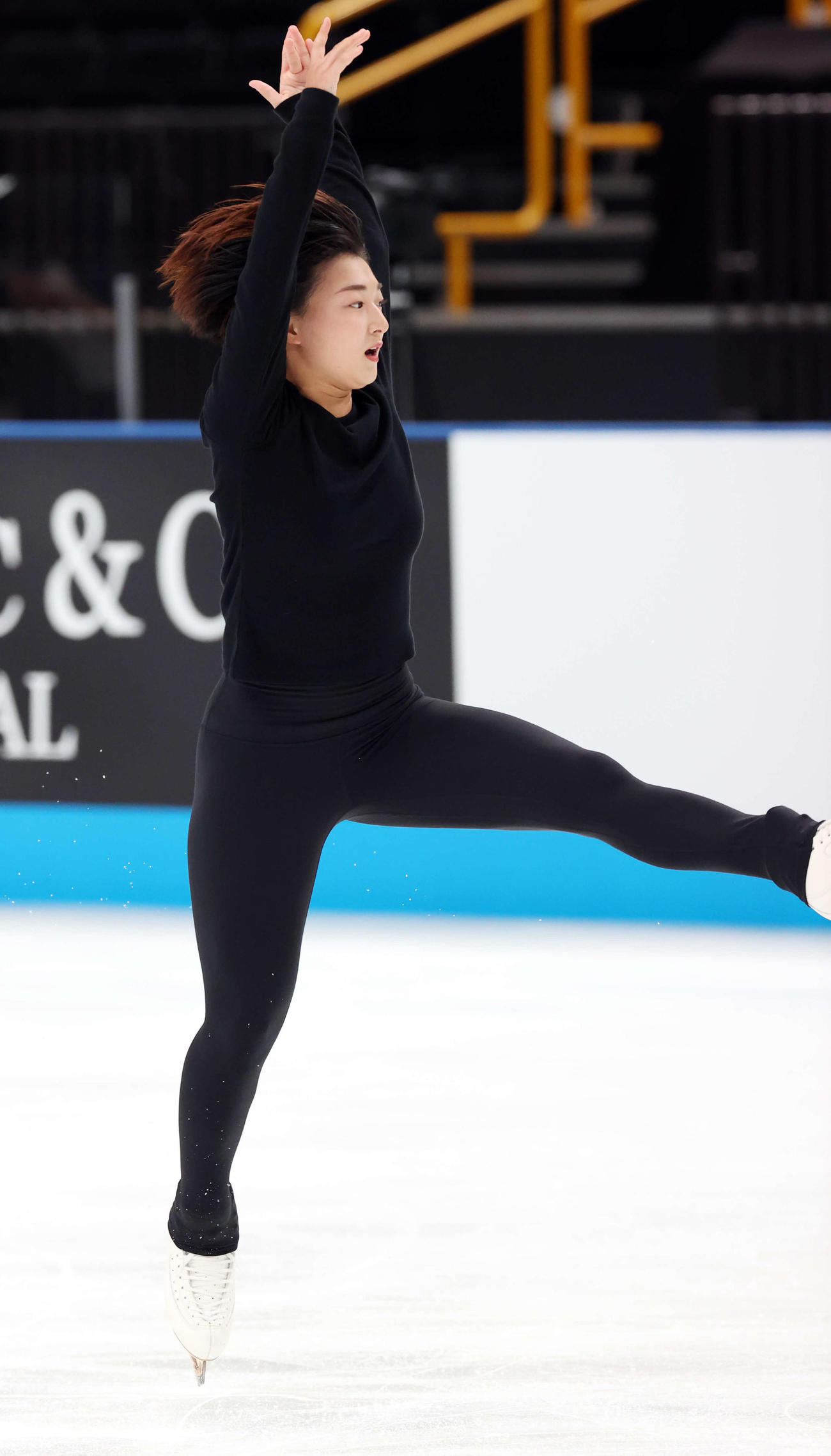 フィギュアジャパンオープン2022　表情豊かに練習する坂本（撮影・浅見桂子）