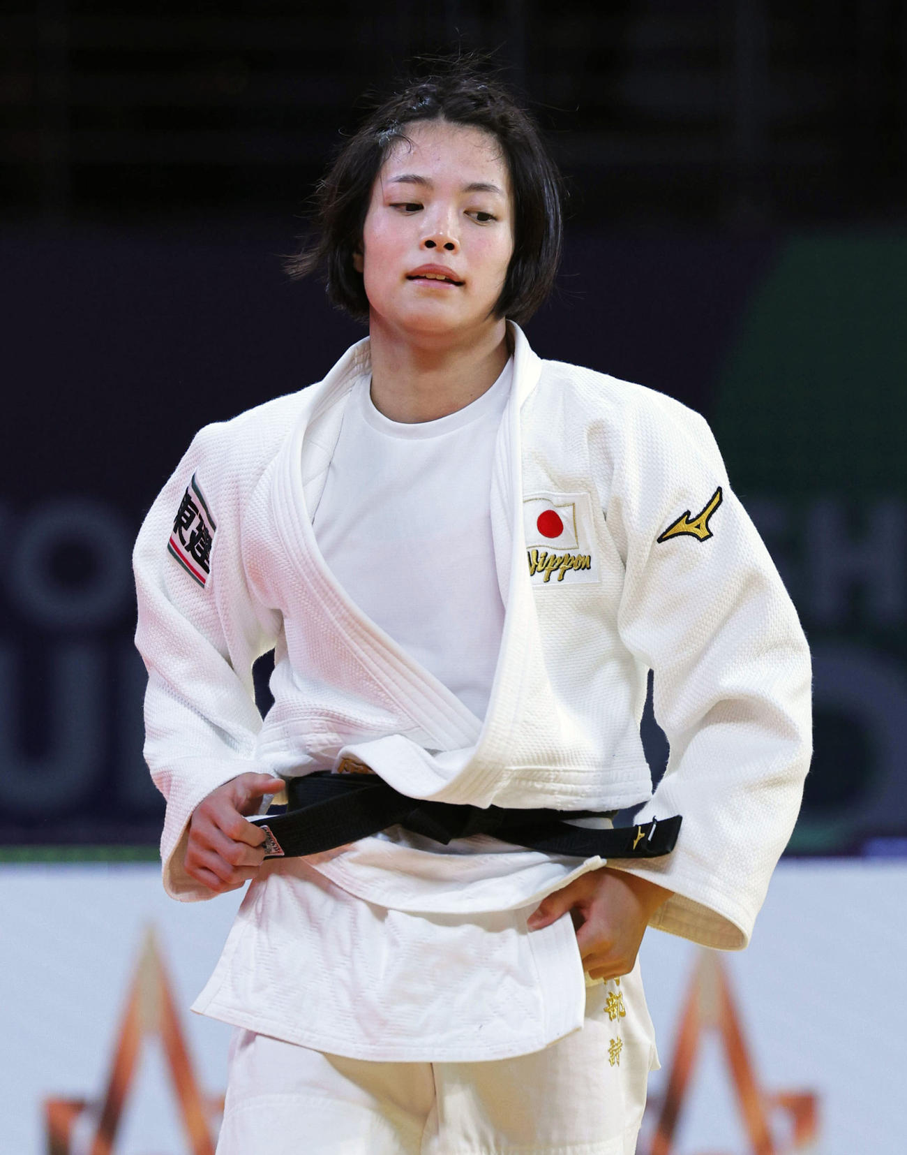 女子52キロ級で優勝した阿部詩（共同）