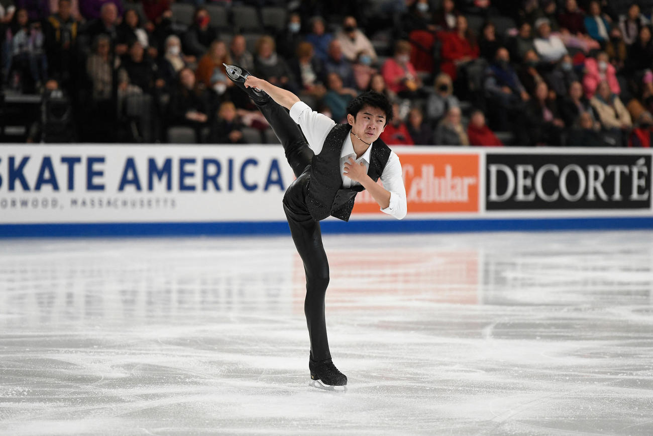 男子SP　演技する島田高志郎（USA TODAY＝ロイター）