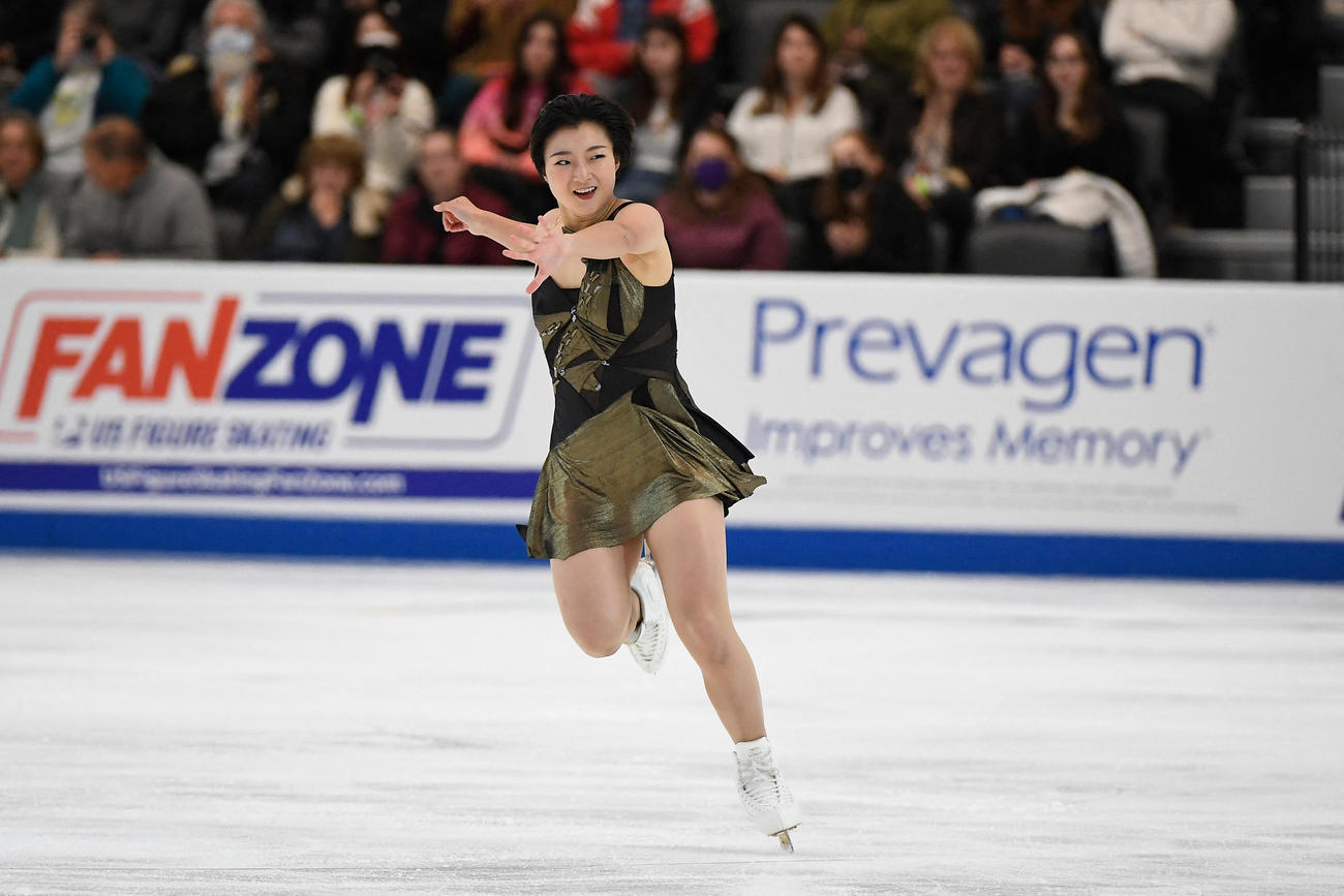 GPシリーズ第1戦スケートアメリカ　女子ショートプログラム（SP）　演技する坂本花織（USA TODAY＝ロイター）