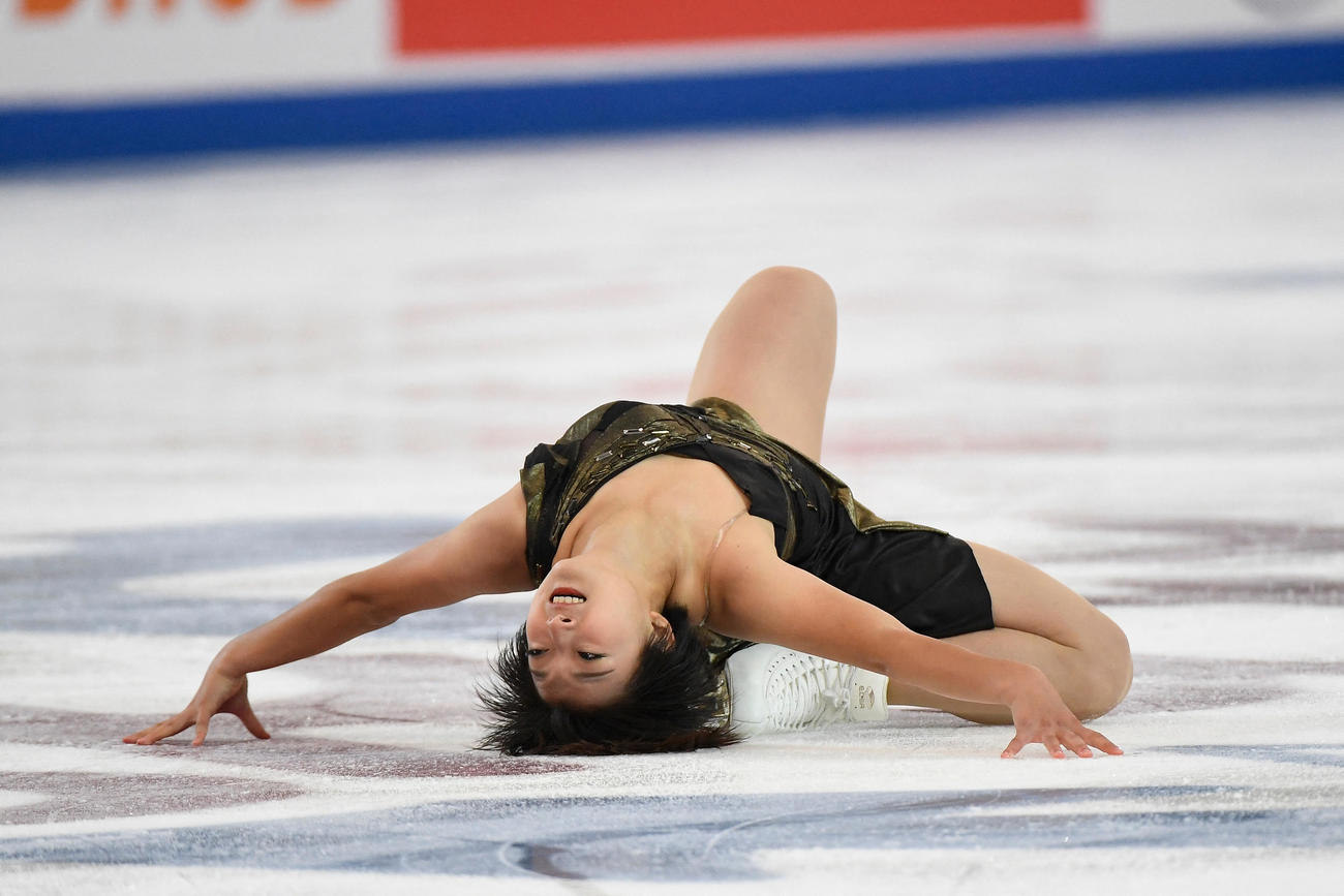 GPシリーズ第1戦スケートアメリカ　女子ショートプログラム（SP）　演技する坂本花織（USA TODAY＝ロイター）