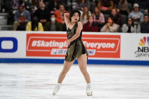 GPシリーズ第1戦スケートアメリカ　女子ショートプログラム（SP）　演技する坂本花織（USA TODAY＝ロイター）