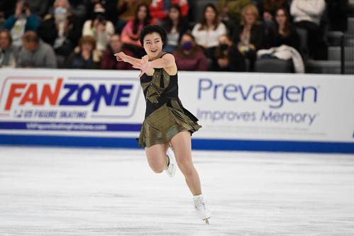 GPシリーズ第1戦スケートアメリカ　女子ショートプログラム（SP）　演技する坂本花織（USA TODAY＝ロイター）