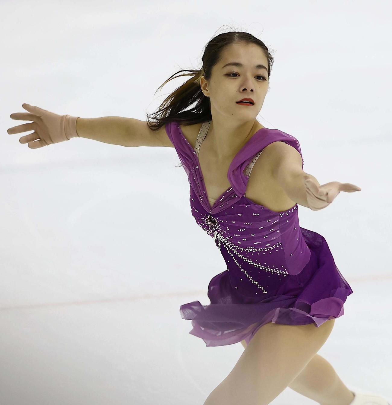 近畿選手権大会　フリーで演技する籠谷歩未（撮影・上田博志）