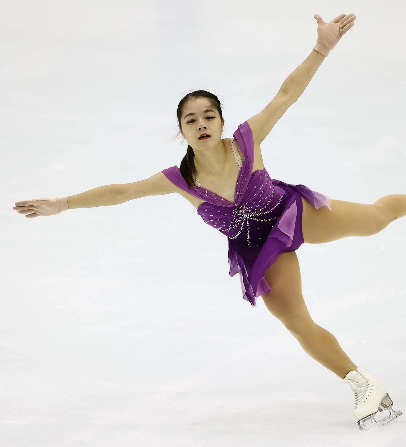 近畿選手権大会　フリーで演技する籠谷歩未（撮影・上田博志）