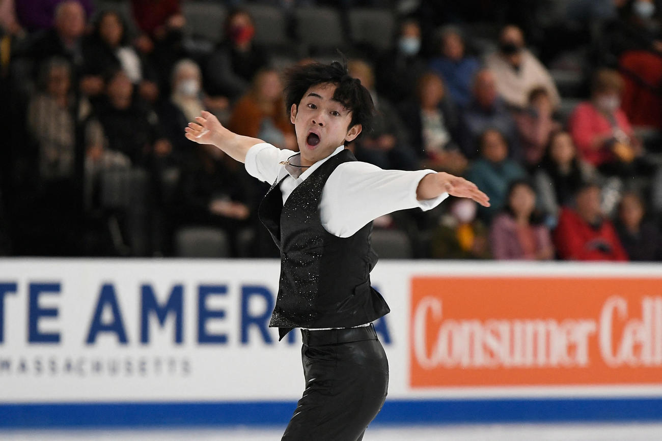男子SP　演技する島田高志郎（USA TODAY＝ロイター）