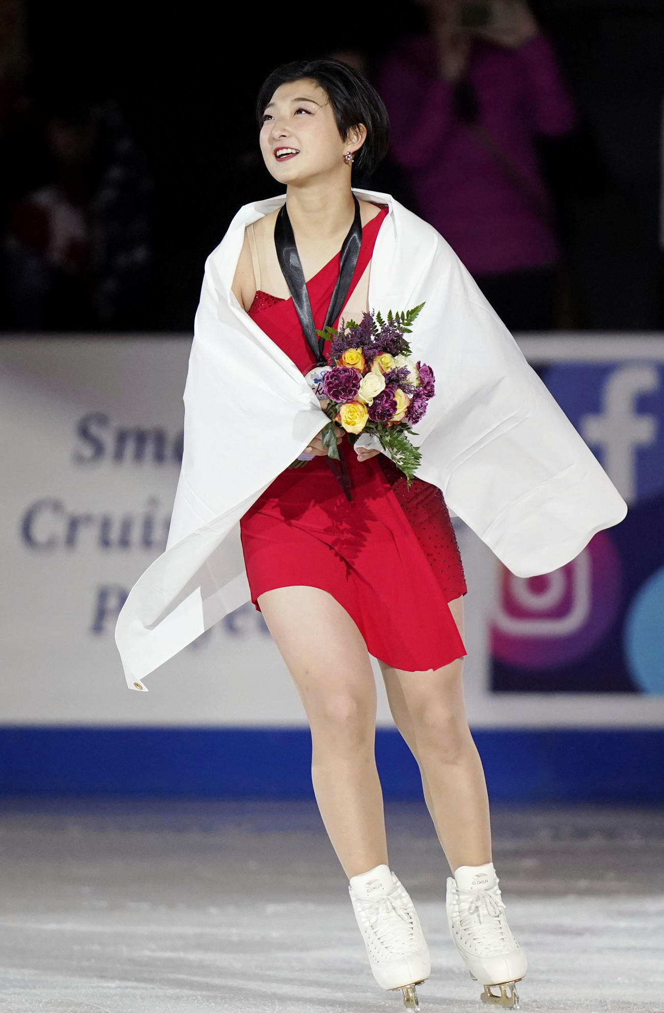 女子で優勝した坂本花織＝ノーウッド（AP＝共同）