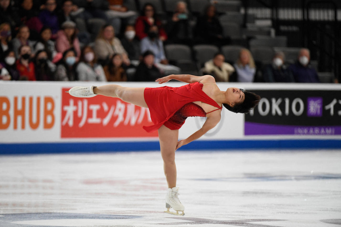 GPシリーズ第1戦スケートアメリカ　女子フリーで演技する坂本花織（USA TODAY＝ロイター）