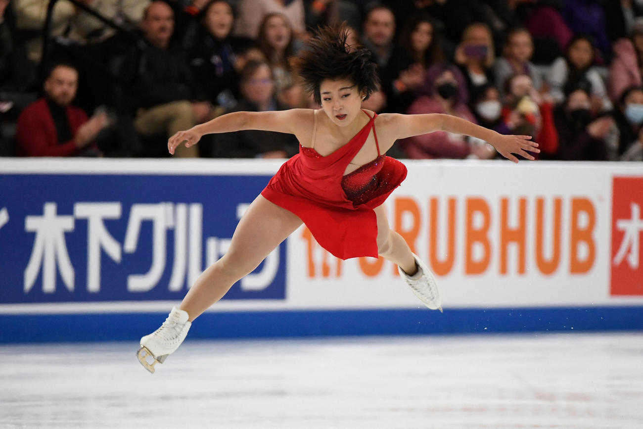 GPシリーズ第1戦スケートアメリカ　女子フリーで演技する坂本花織（USA TODAY＝ロイター）
