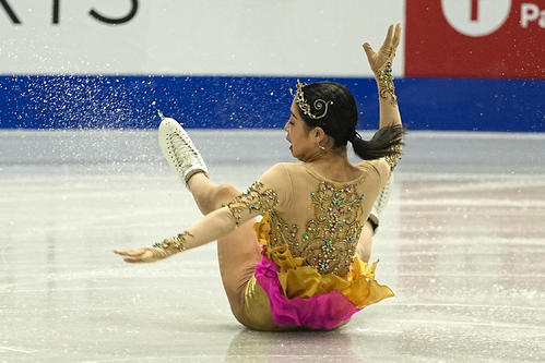 グランプリ（GP）シリーズ2戦スケートカナダ　女子SP　演技する横井ゆは菜（USA TODAY＝ロイター）