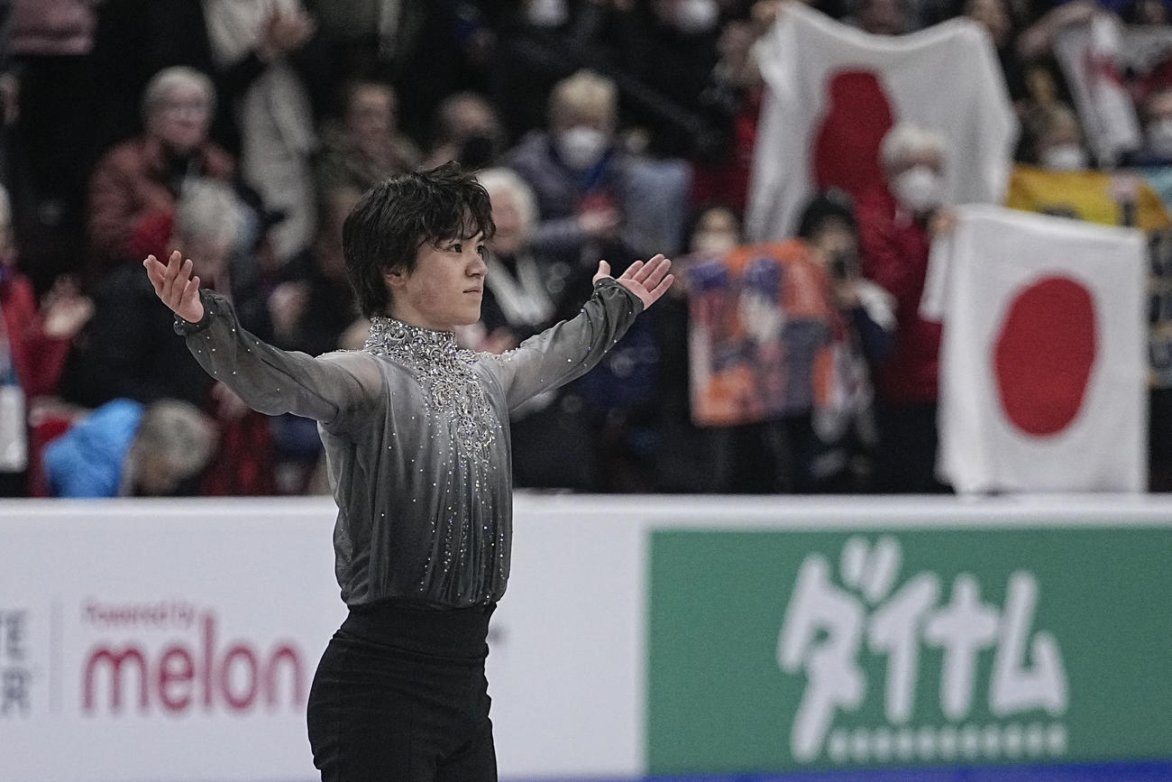 グランプリ（GP）シリーズ第2戦スケートカナダ　男子フリー　演技を終えた宇野昌磨（USA TODAY＝ロイター）