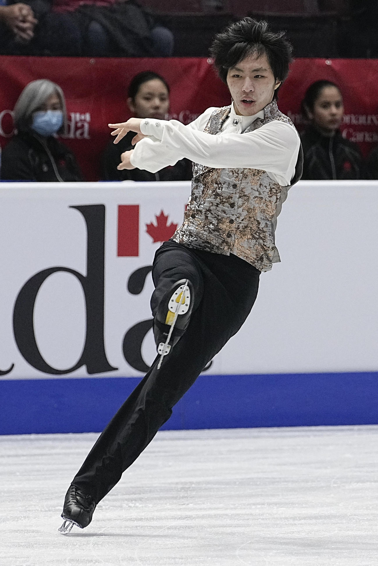 グランプリ（GP）シリーズ第2戦スケートカナダ　男子フリー　演技する三浦佳生（USA TODAY＝ロイター）