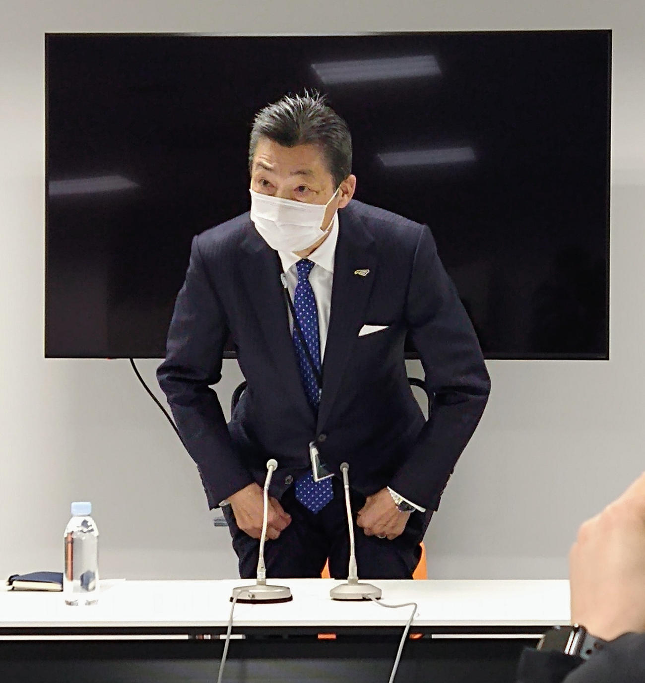 日本バドミントン協会の銭谷欽治専務理事（2022年3月25日撮影）