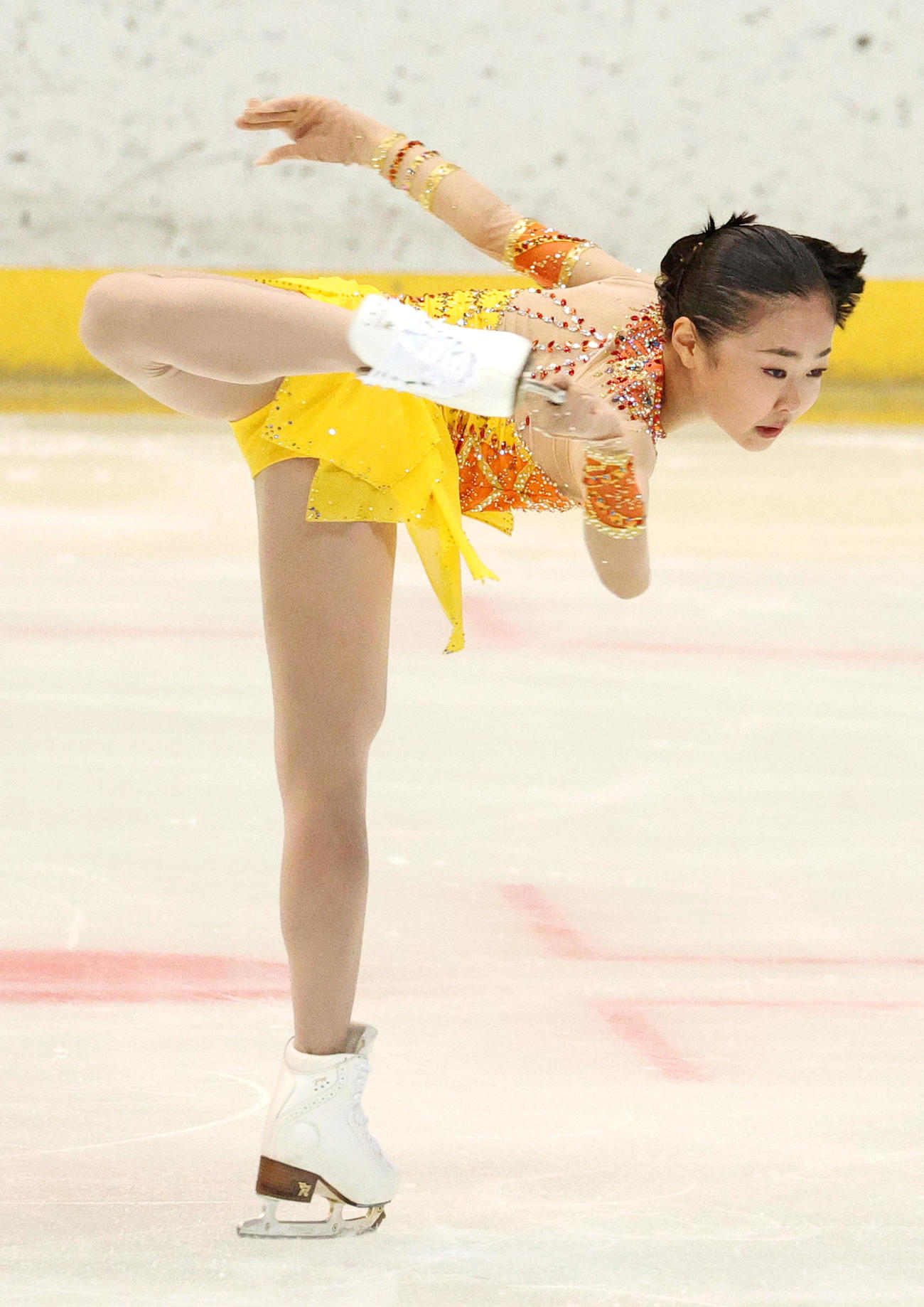ジュニア女子SPで演技を見せる島田（撮影・上山淳一）