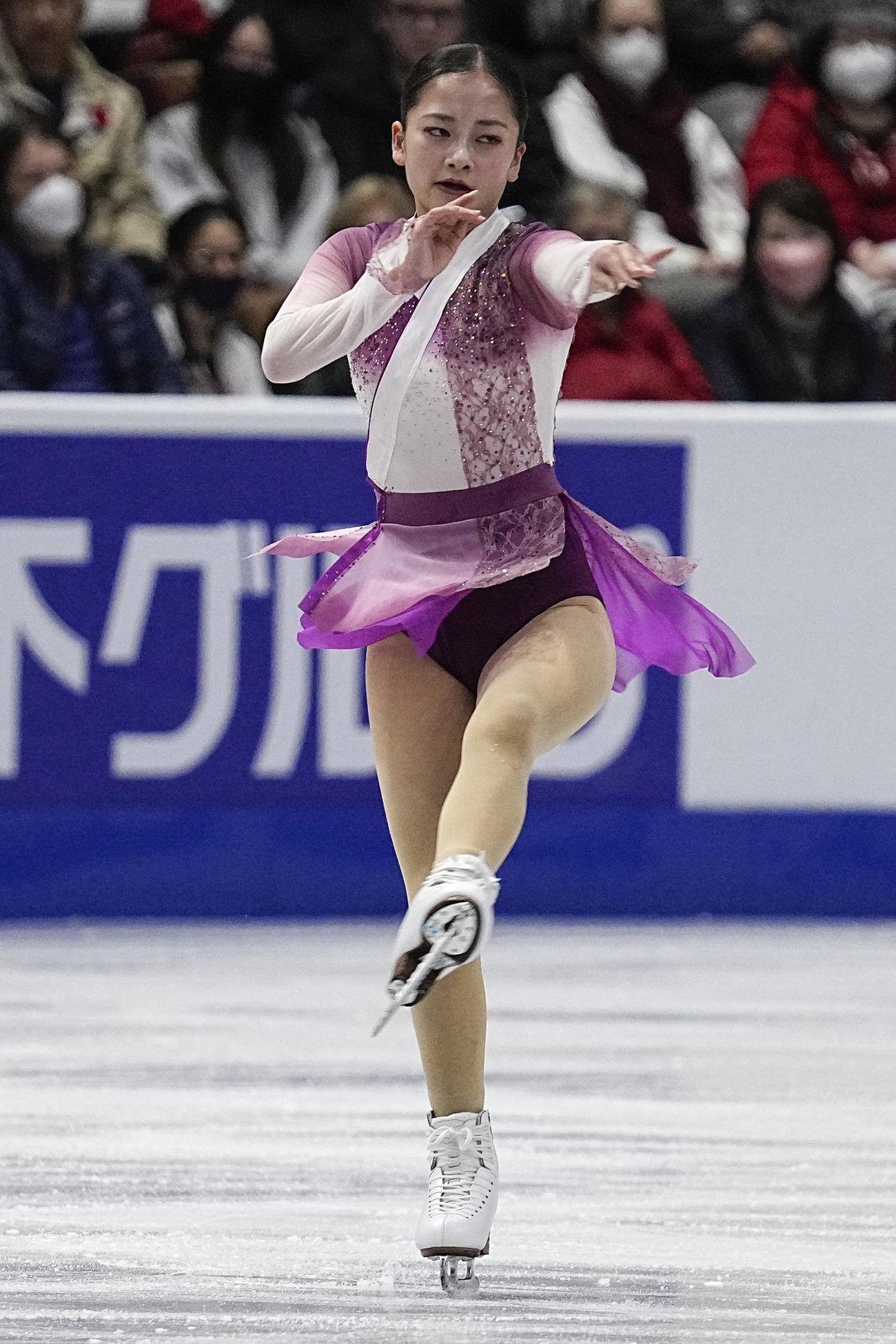 グランプリ（GP）シリーズ第2戦スケートカナダ　女子フリー　演技する渡辺倫果（USA TODAY＝ロイター）