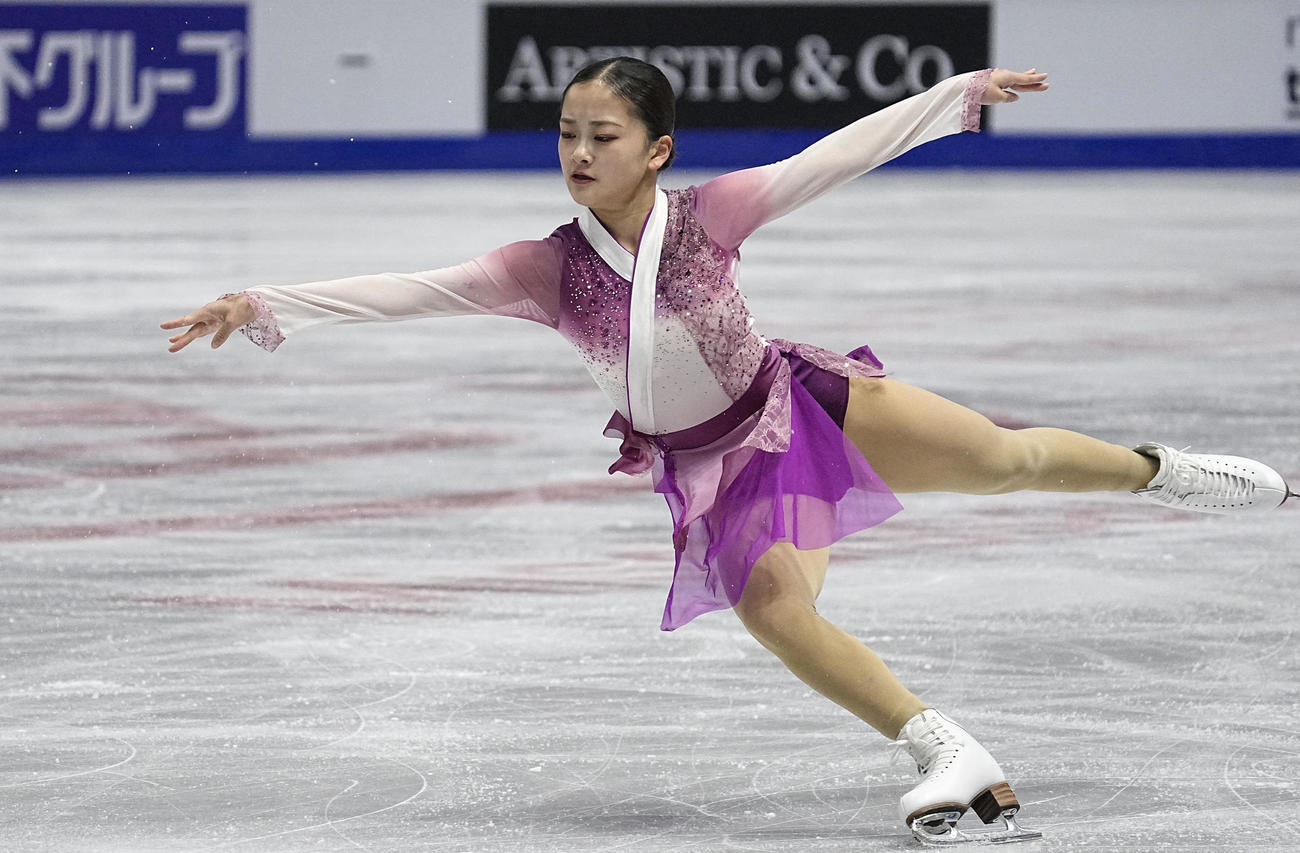 グランプリ（GP）シリーズ第2戦スケートカナダ　女子フリー　演技する渡辺倫果（USA TODAY＝ロイター）