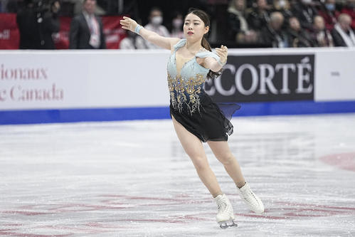 グランプリ（GP）シリーズ第2戦スケートカナダ　女子フリー　演技する紀平梨花（USA TODAY＝ロイター）