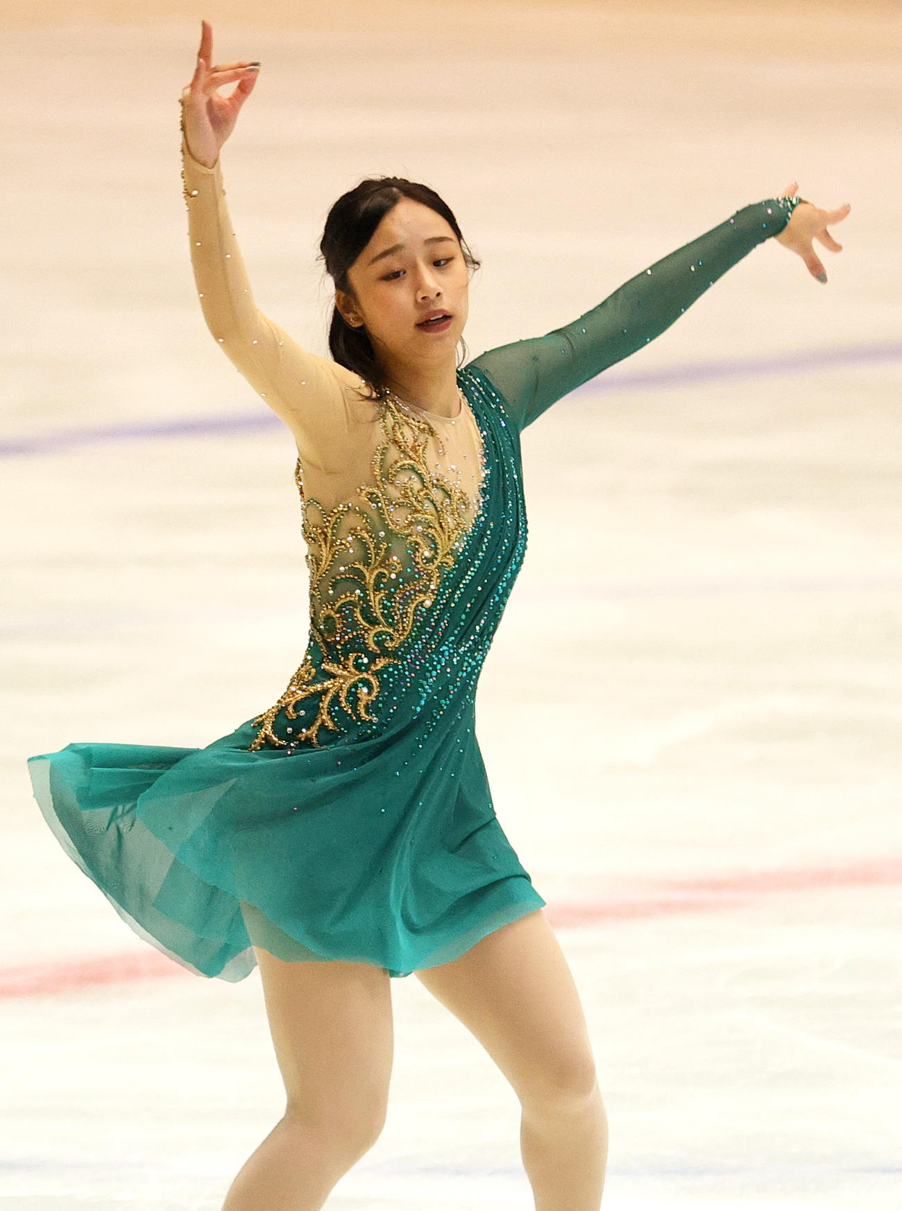 女子フリーで演技を見せる山下（撮影・上山淳一）
