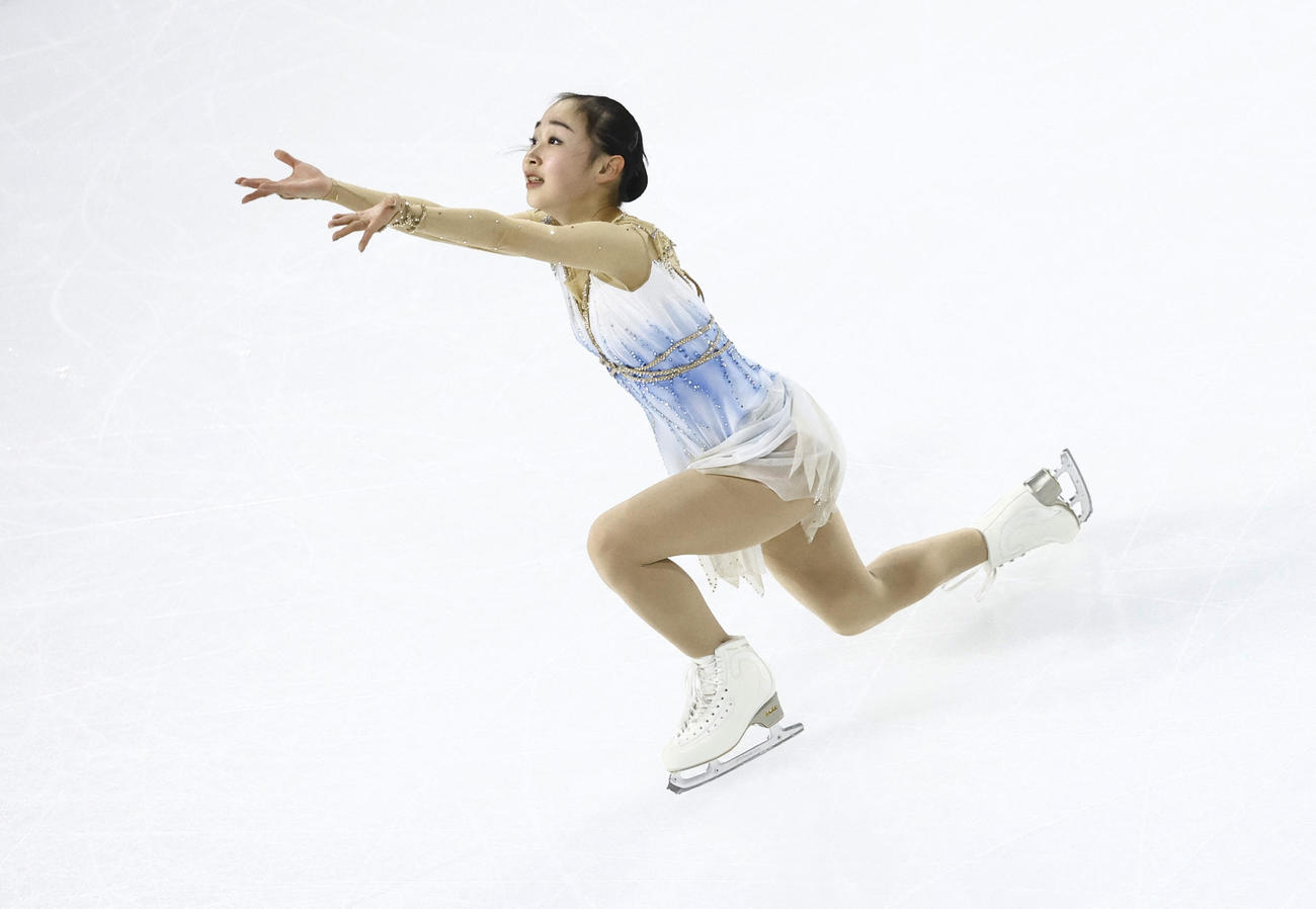 女子フリーで演技する松生理乃（ロイター）