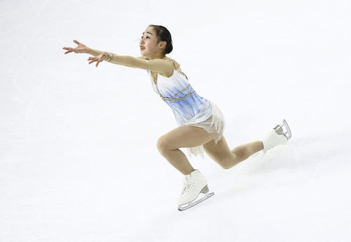 女子フリーで演技する松生理乃（ロイター）