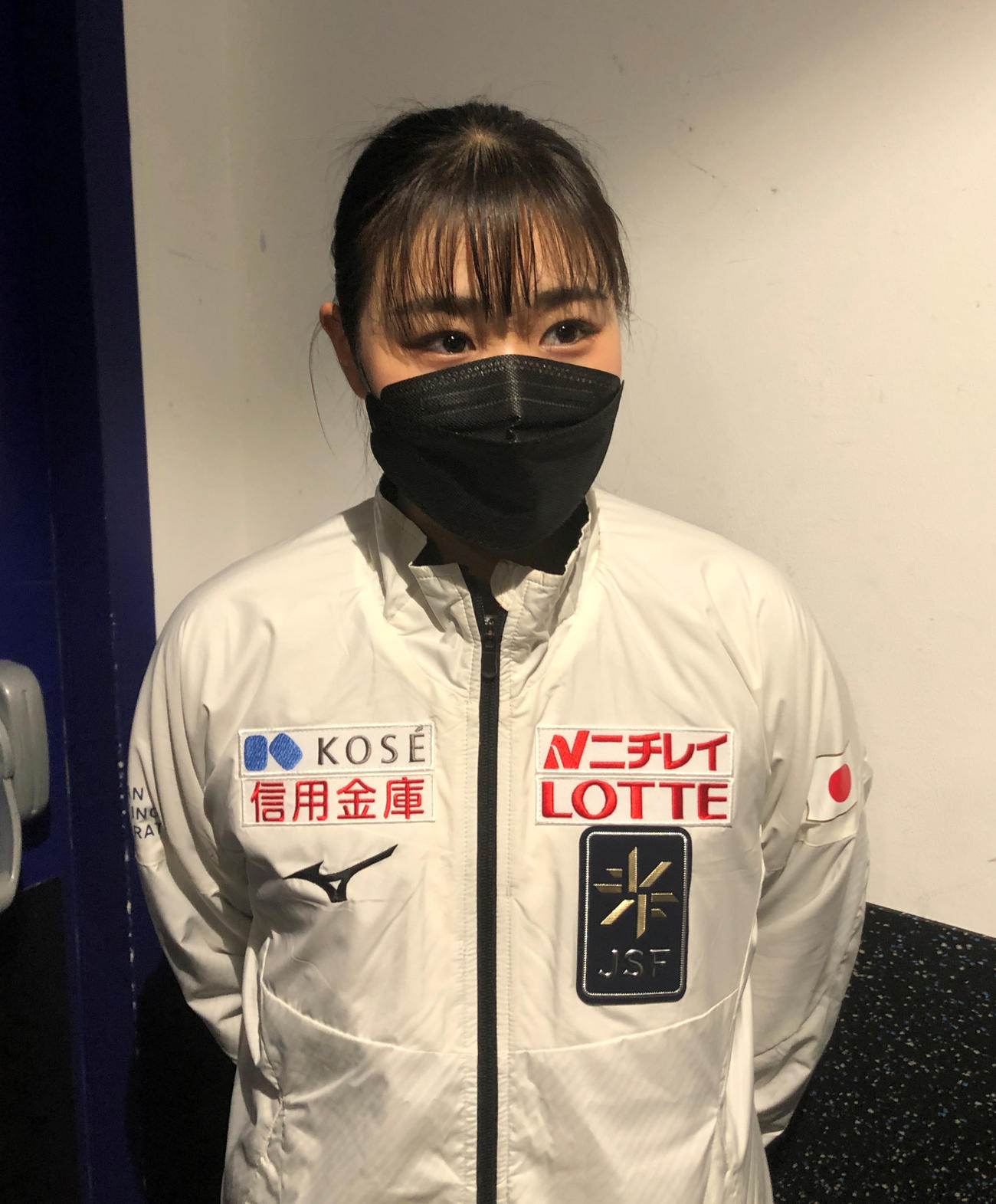 GPシリーズ第3戦フランス杯の公式練習に参加した河辺愛菜（撮影・松本愛香通信員）