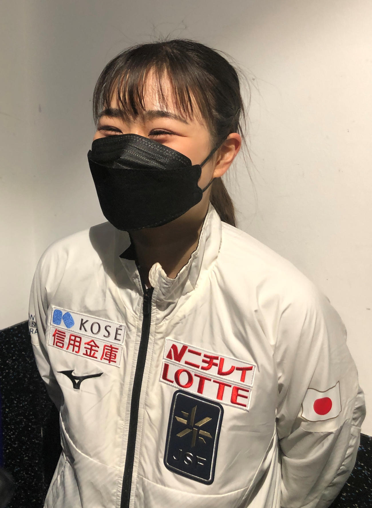 GPシリーズ第3戦フランス杯の公式練習に参加した河辺愛菜（撮影・松本愛香通信員）