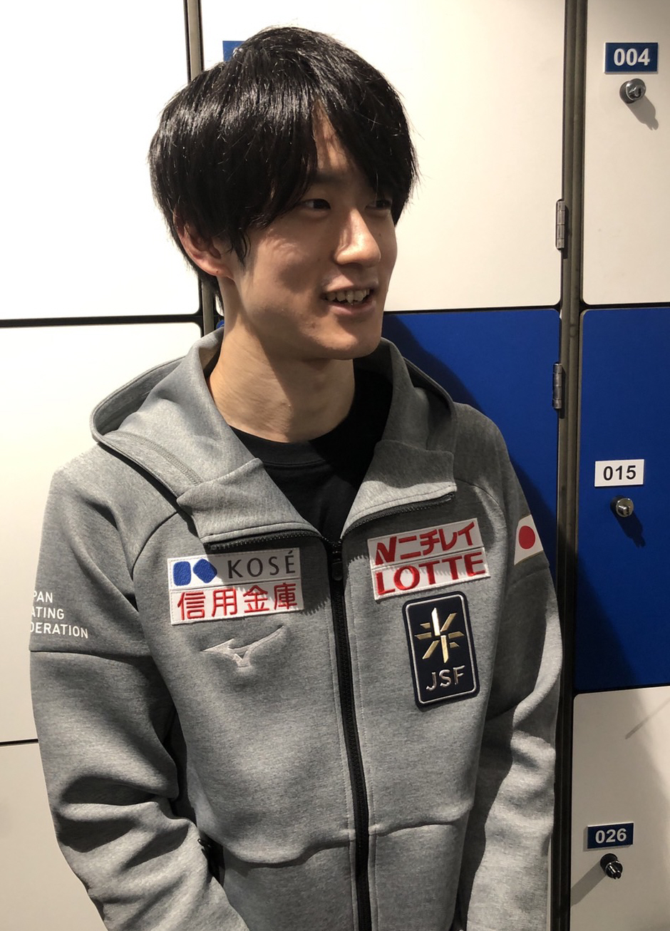 GPシリーズ第3戦フランス杯の公式練習に参加した山本草太（撮影・松本愛香通信員）